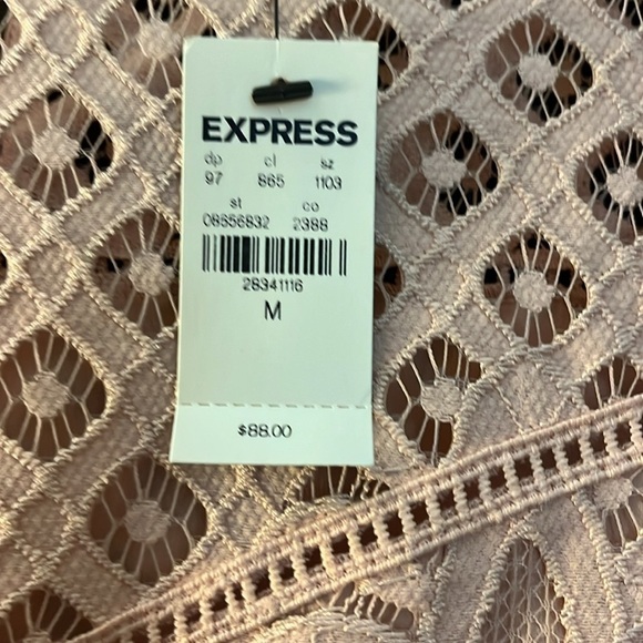 Express peach crocheted long sleeve top. Size Medium. NWT. - Picture 3 of 13